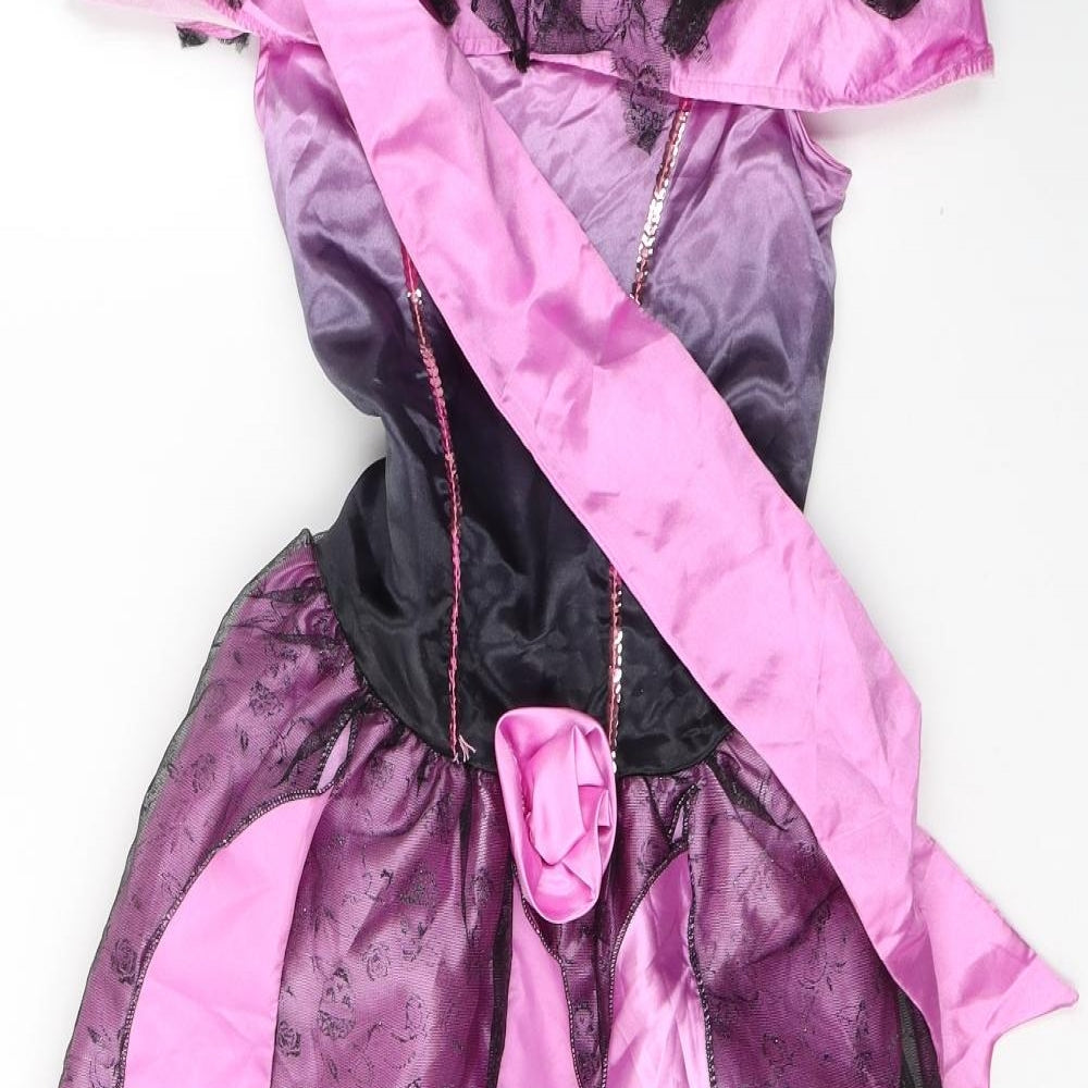 F&F Girls Pink  Polyester Fit & Flare  Size 11-12 Years  Round Neck Pullover - Fancy Dress