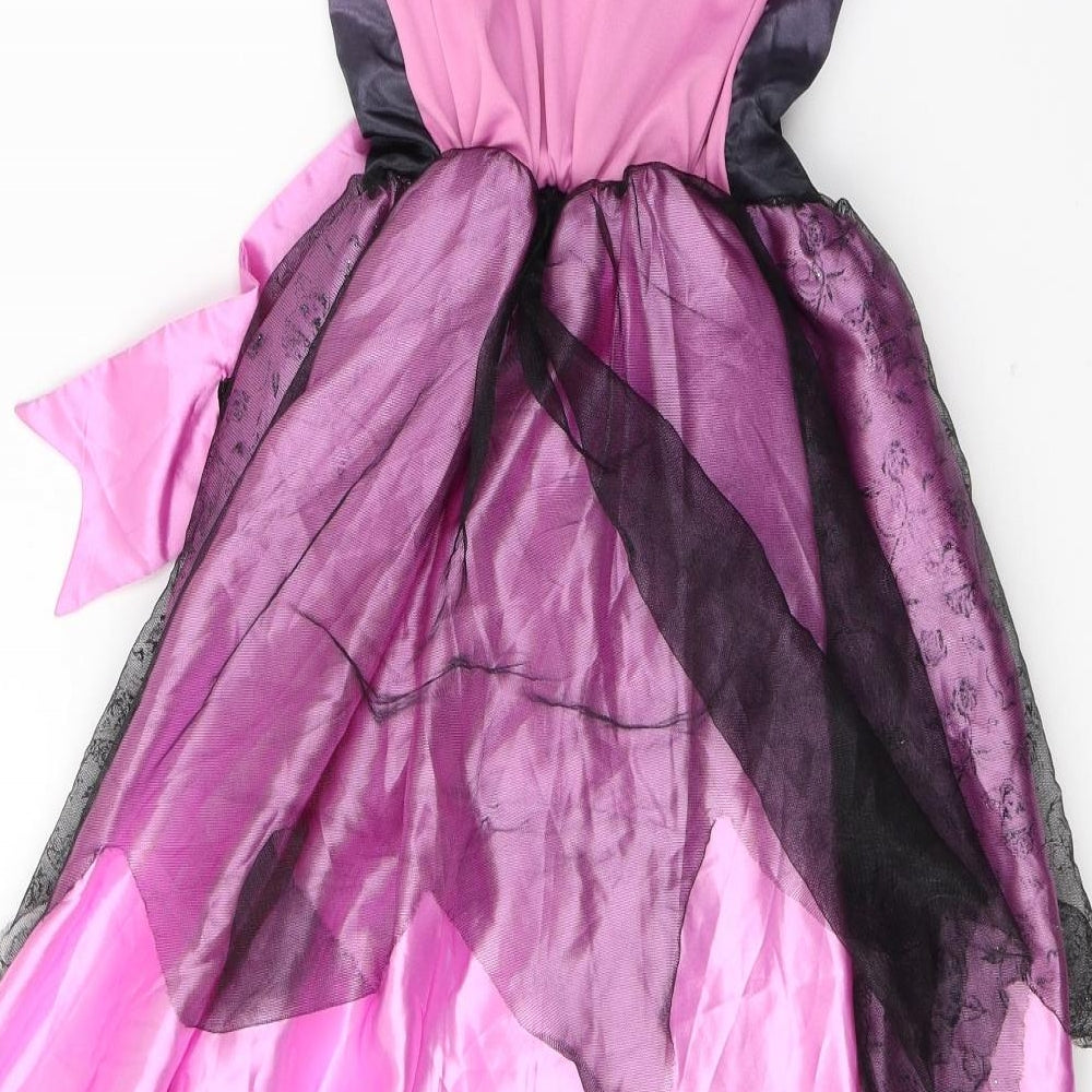 F&F Girls Pink  Polyester Fit & Flare  Size 11-12 Years  Round Neck Pullover - Fancy Dress