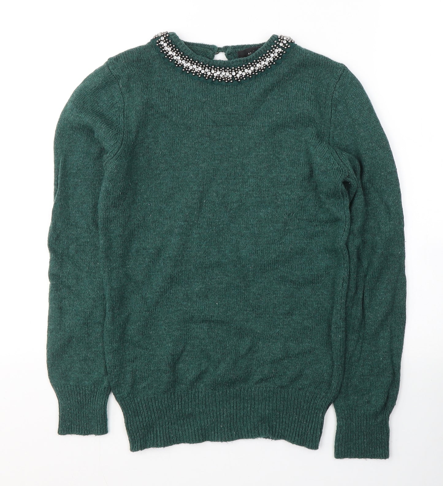 Atmosphere Womens Green Round Neck  Acrylic Pullover Jumper Size 6