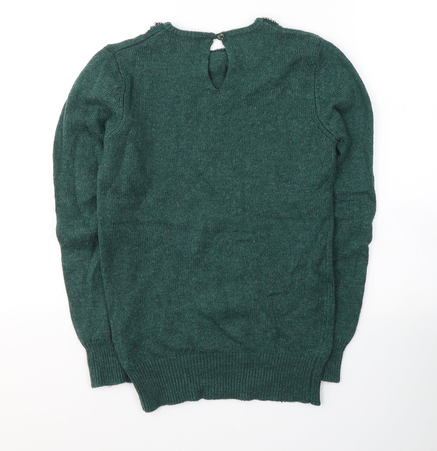 Atmosphere Womens Green Round Neck  Acrylic Pullover Jumper Size 6