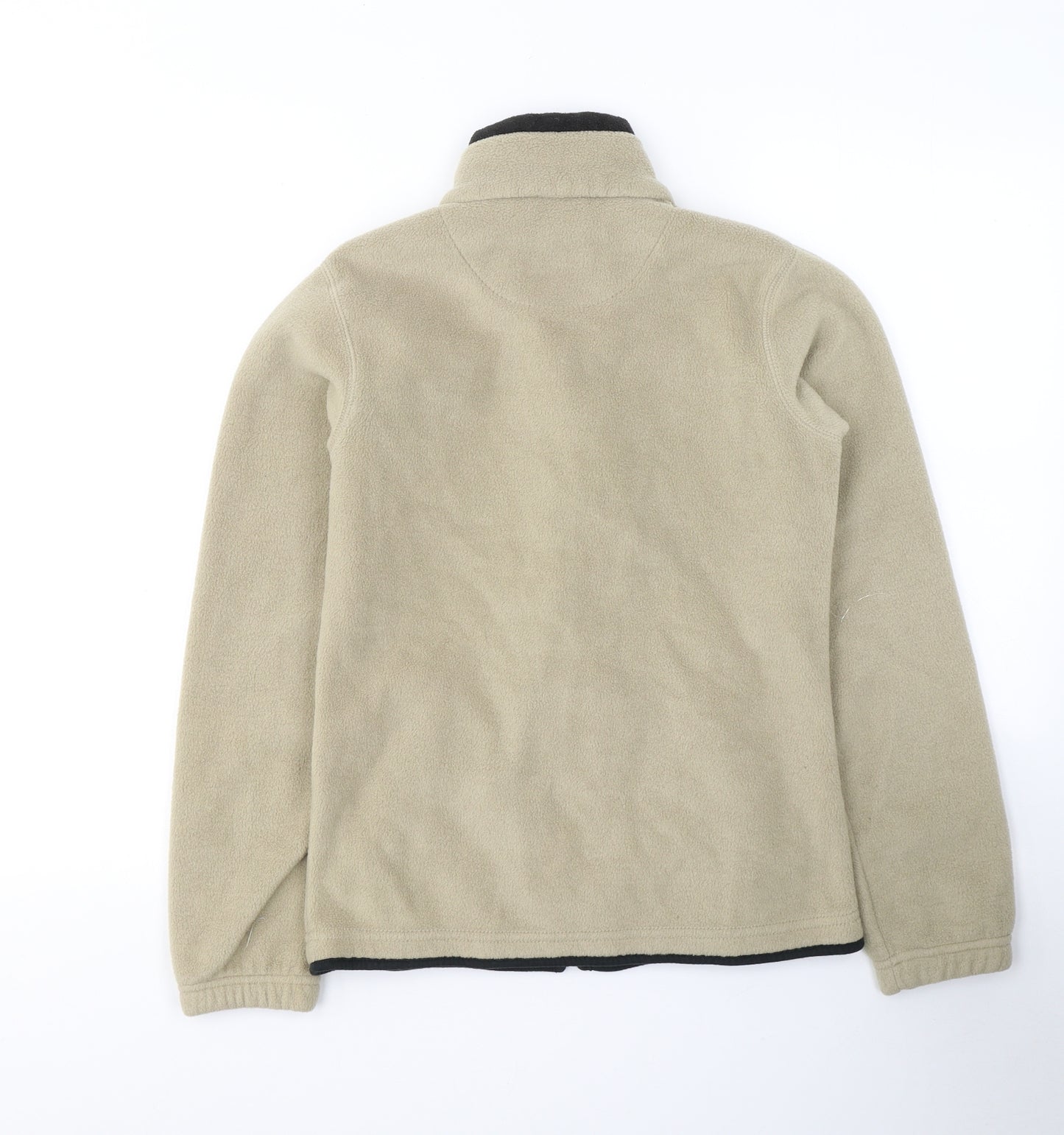 USA Womens Beige  Polyester Full Zip Sweatshirt Size S  Zip