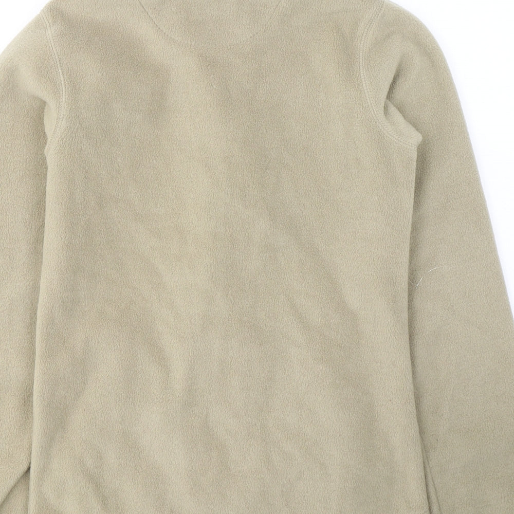 USA Womens Beige  Polyester Full Zip Sweatshirt Size S  Zip