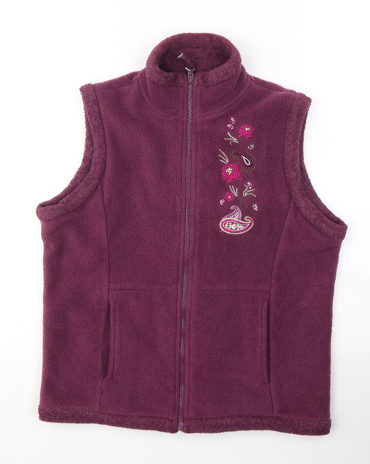 Etan Womens Purple High Neck Polyester Full Zip Jumper Size 8