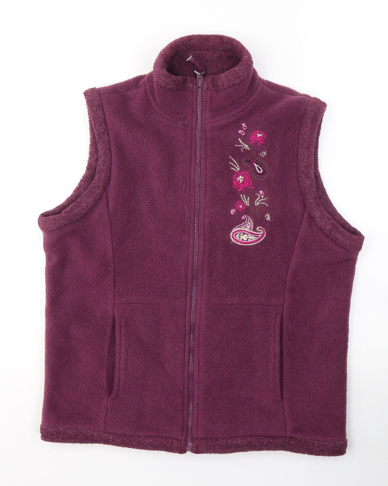 Etan Womens Purple High Neck  Polyester Full Zip Jumper Size 8