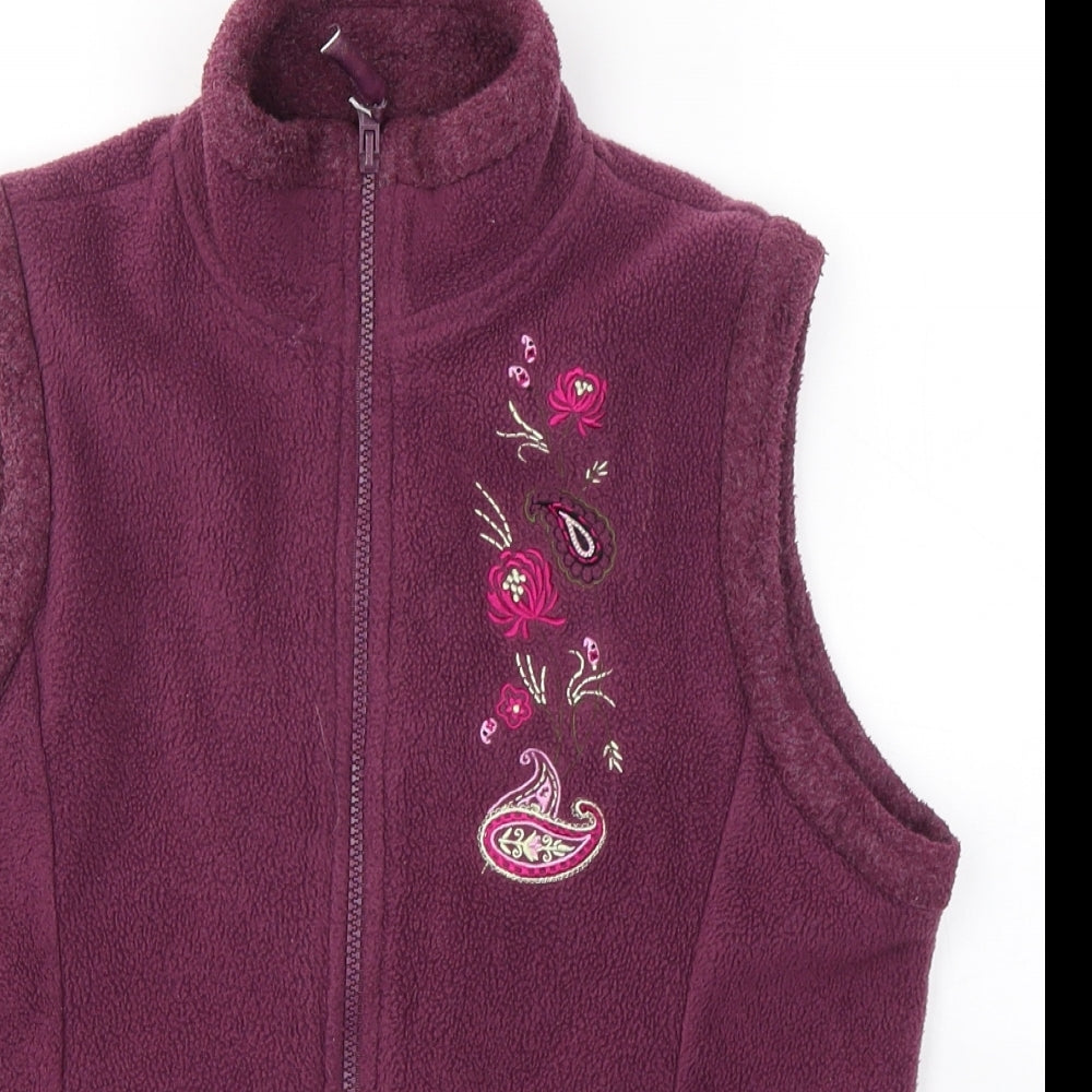 Etan Womens Purple High Neck  Polyester Full Zip Jumper Size 8