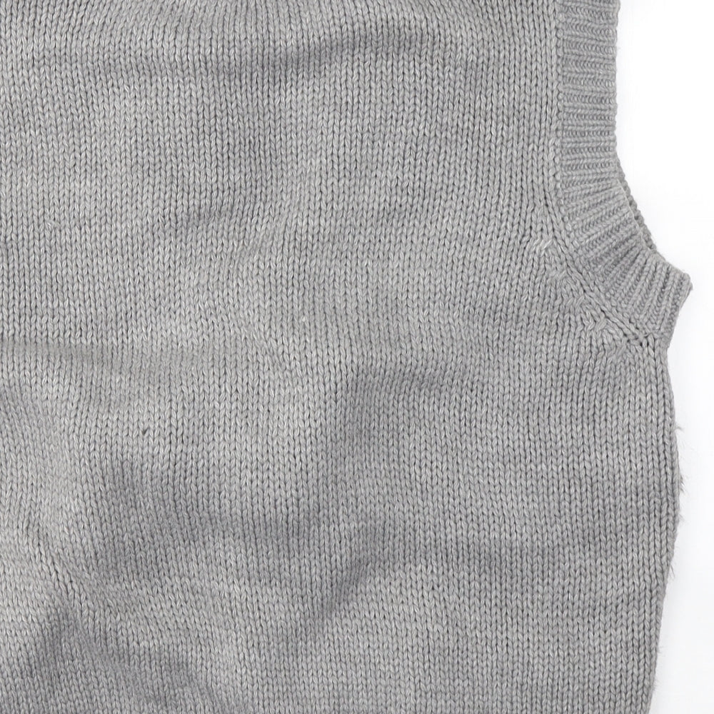 F&F Womens Grey Roll Neck  Acrylic Cape Jumper Size 16