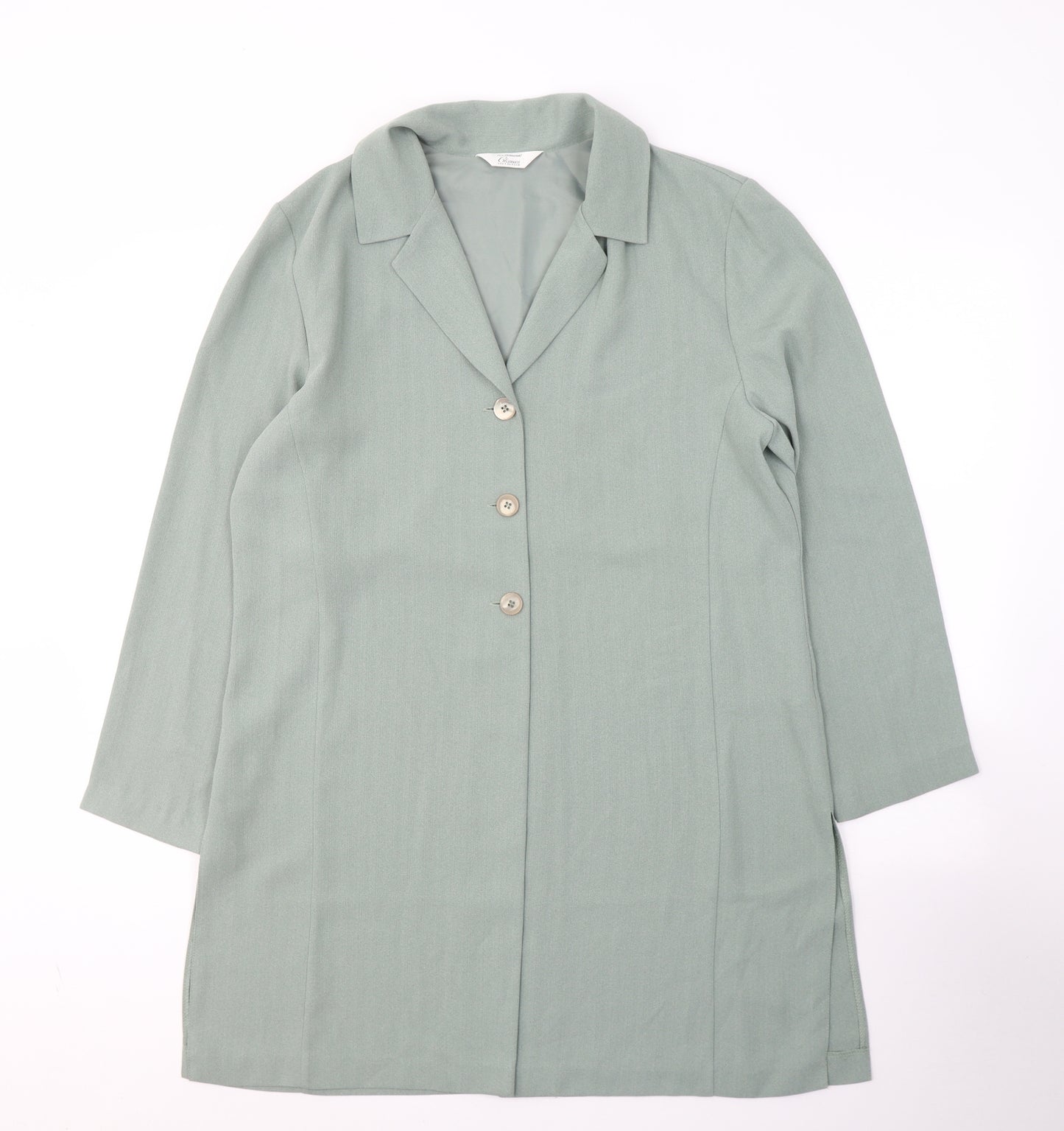 Marks and Spencer Womens Green  Polyester Shirt Dress  Size 14  Collared Button