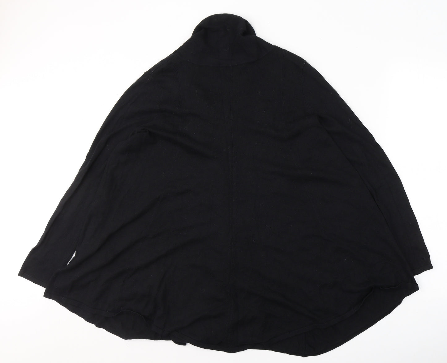 Marks and Spencer Womens Black  Viscose Basic T-Shirt Size 12 V-Neck