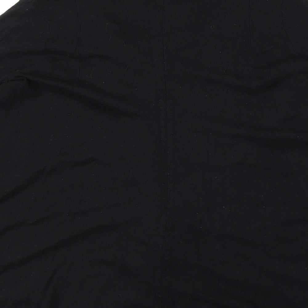 Marks and Spencer Womens Black  Viscose Basic T-Shirt Size 12 V-Neck