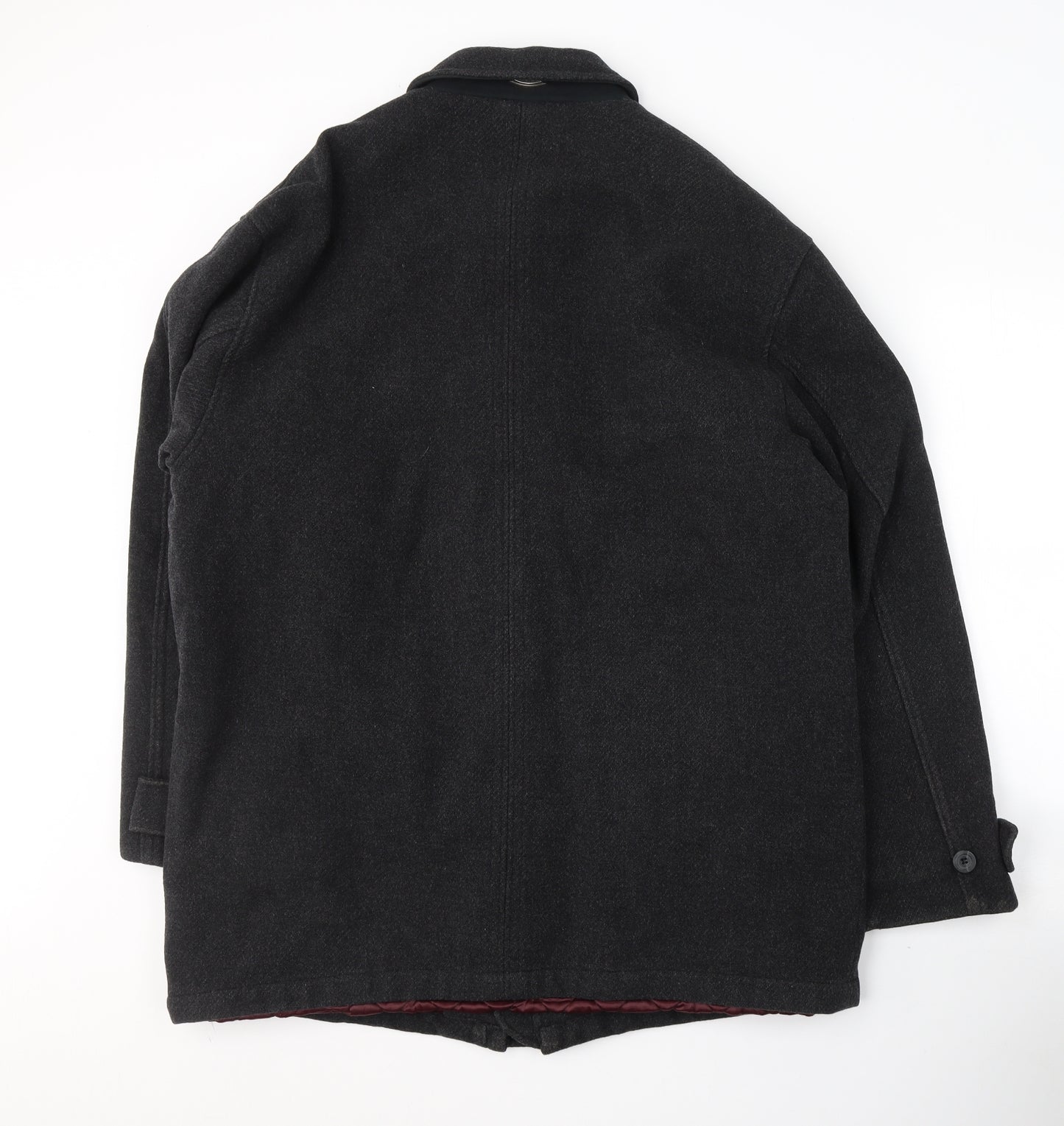Melka Mens Black   Pea Coat Coat Size 52  Zip