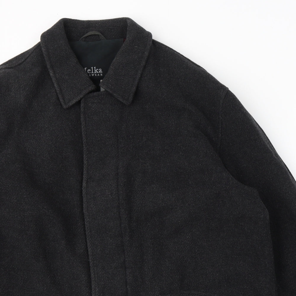 Melka Mens Black   Pea Coat Coat Size 52  Zip