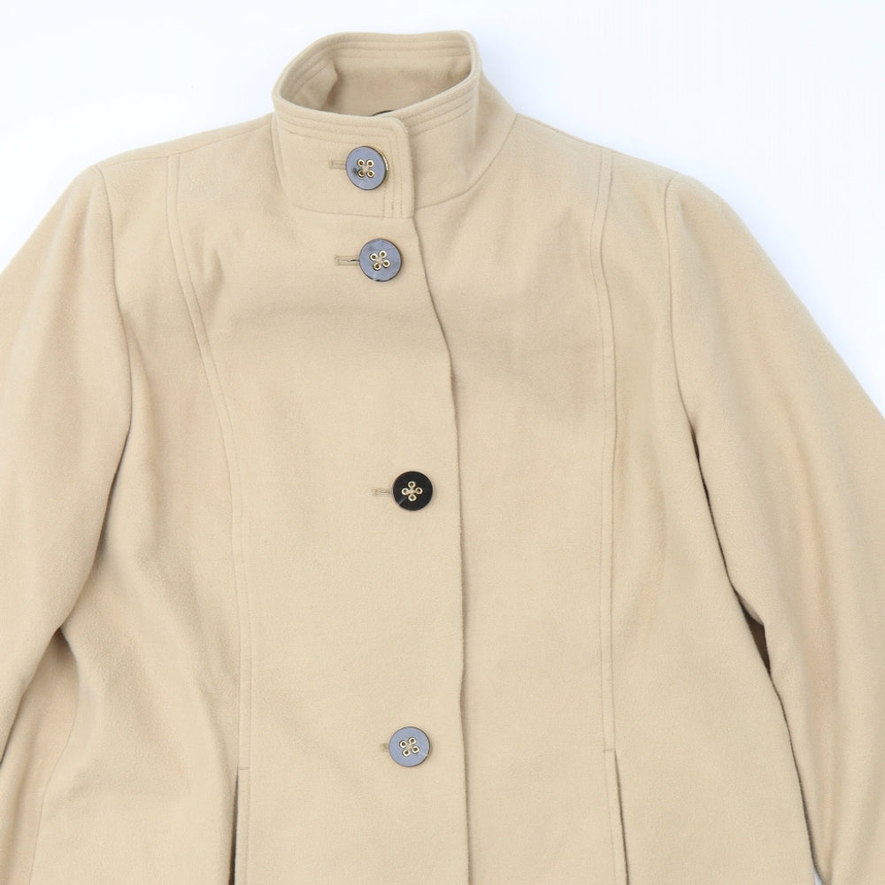 Marks and Spencer Womens Beige   Pea Coat Coat Size 16  Button