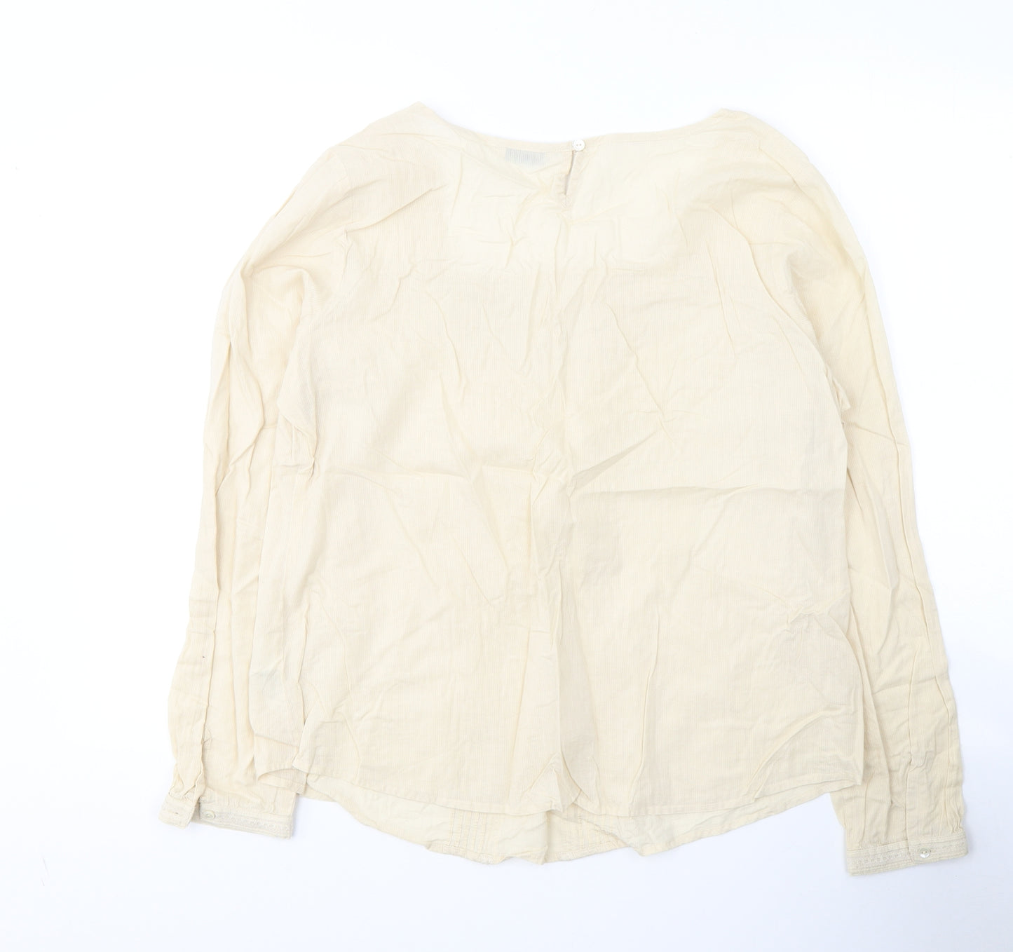 Marks and Spencer Womens Beige  Cotton Basic T-Shirt Size 16 Square Neck