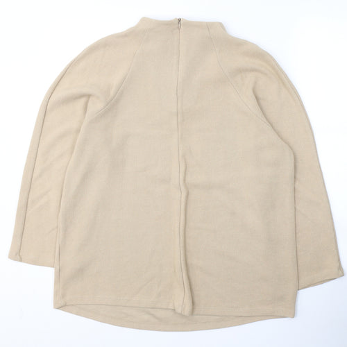 Marks and Spencer Womens Beige  Polyester Pullover Sweatshirt Size 16  Zip