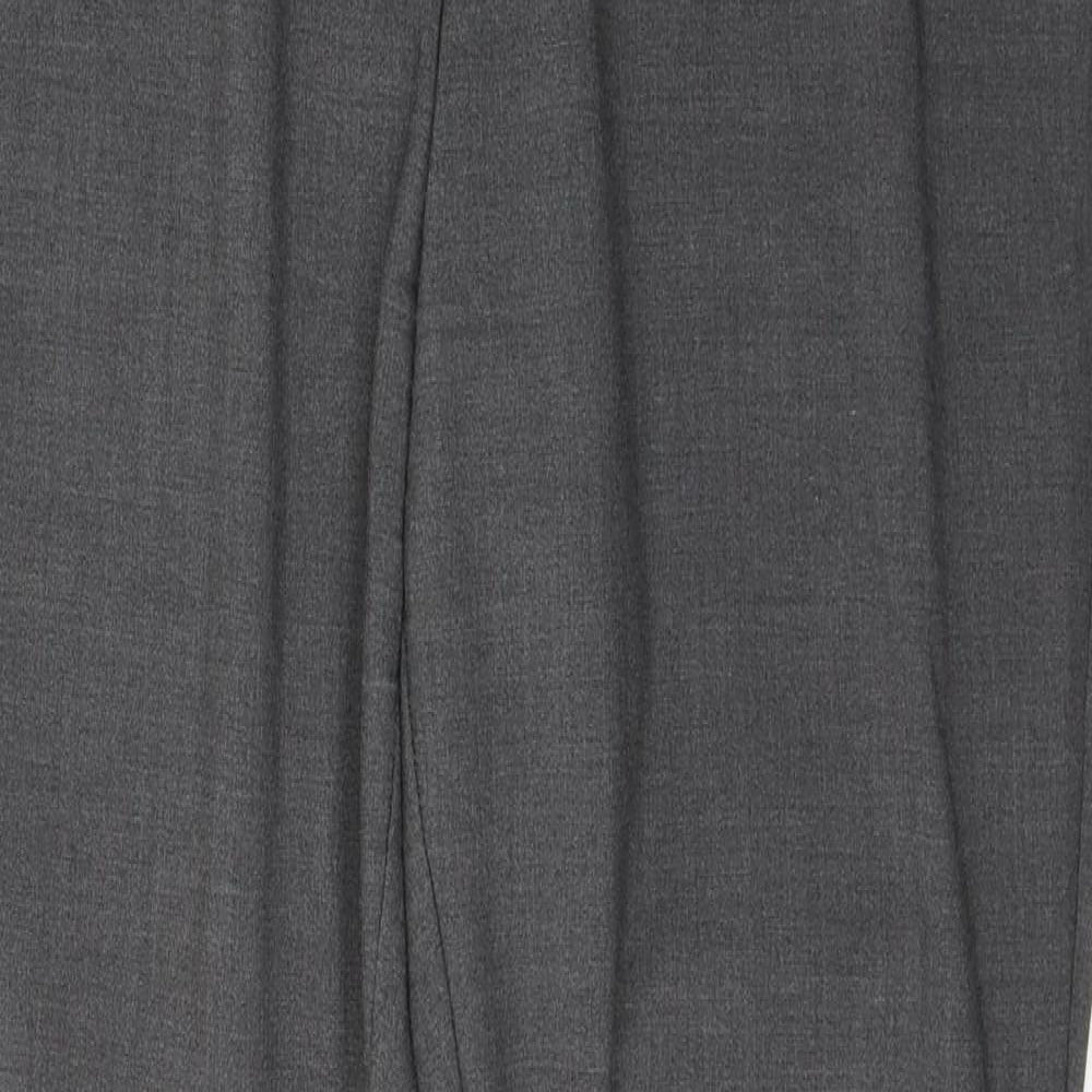 Marks and Spencer Womens Grey  Polyester Trousers  Size 16 L32 in Regular Button