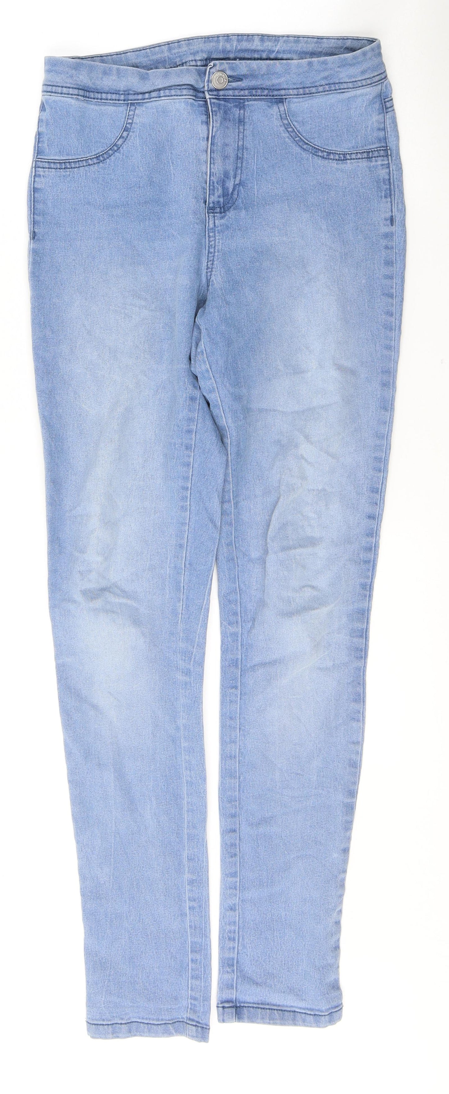 ESMARA Womens Blue  Cotton Skinny Jeans Size 12 L31 in Regular Button