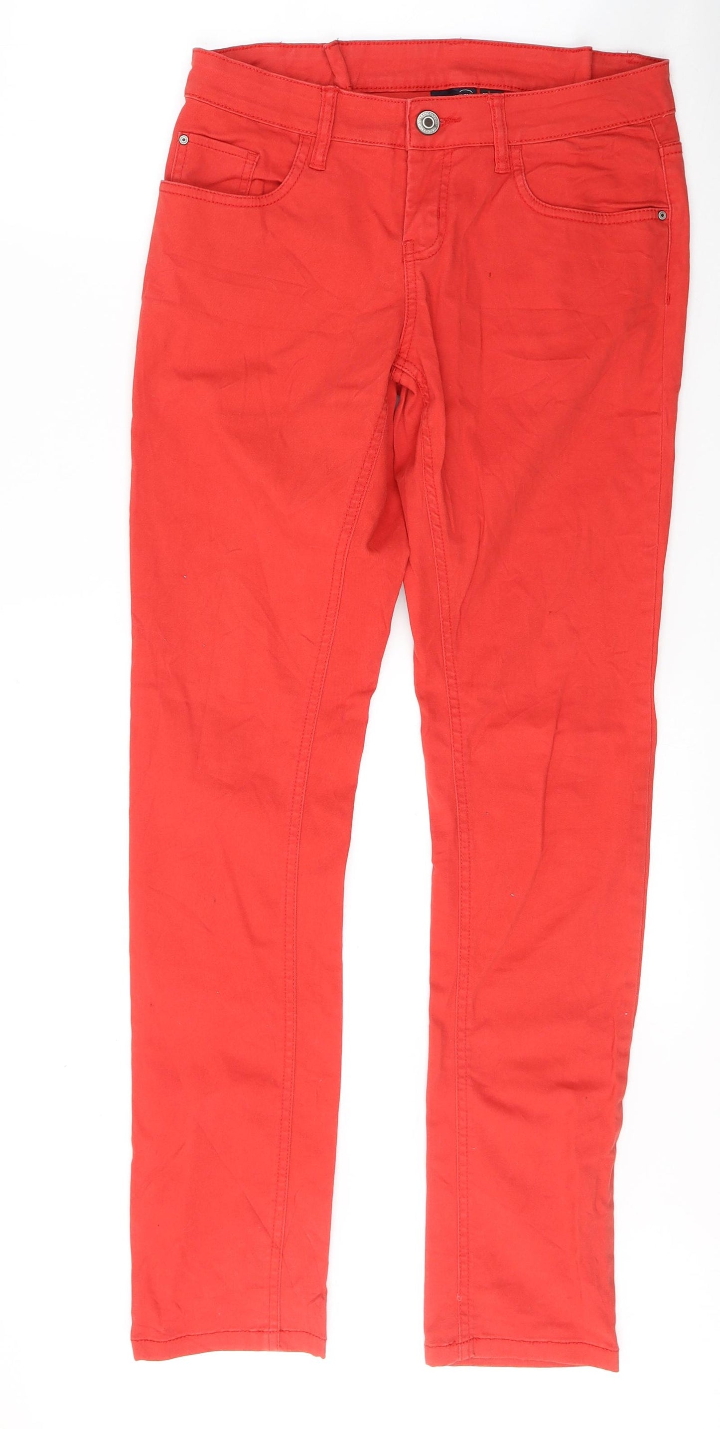 ESMARA Womens Red  Cotton Skinny Jeans Size 12 L32 in Regular Button