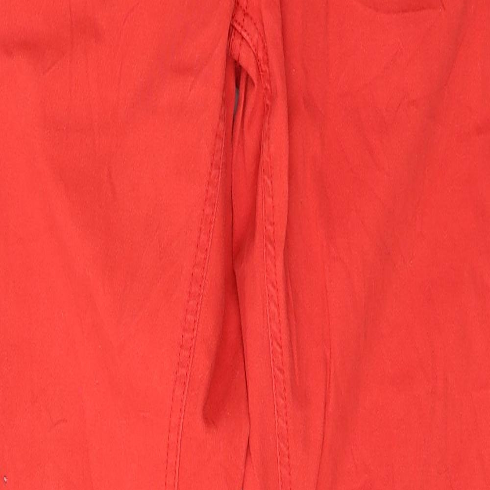 ESMARA Womens Red  Cotton Skinny Jeans Size 12 L32 in Regular Button
