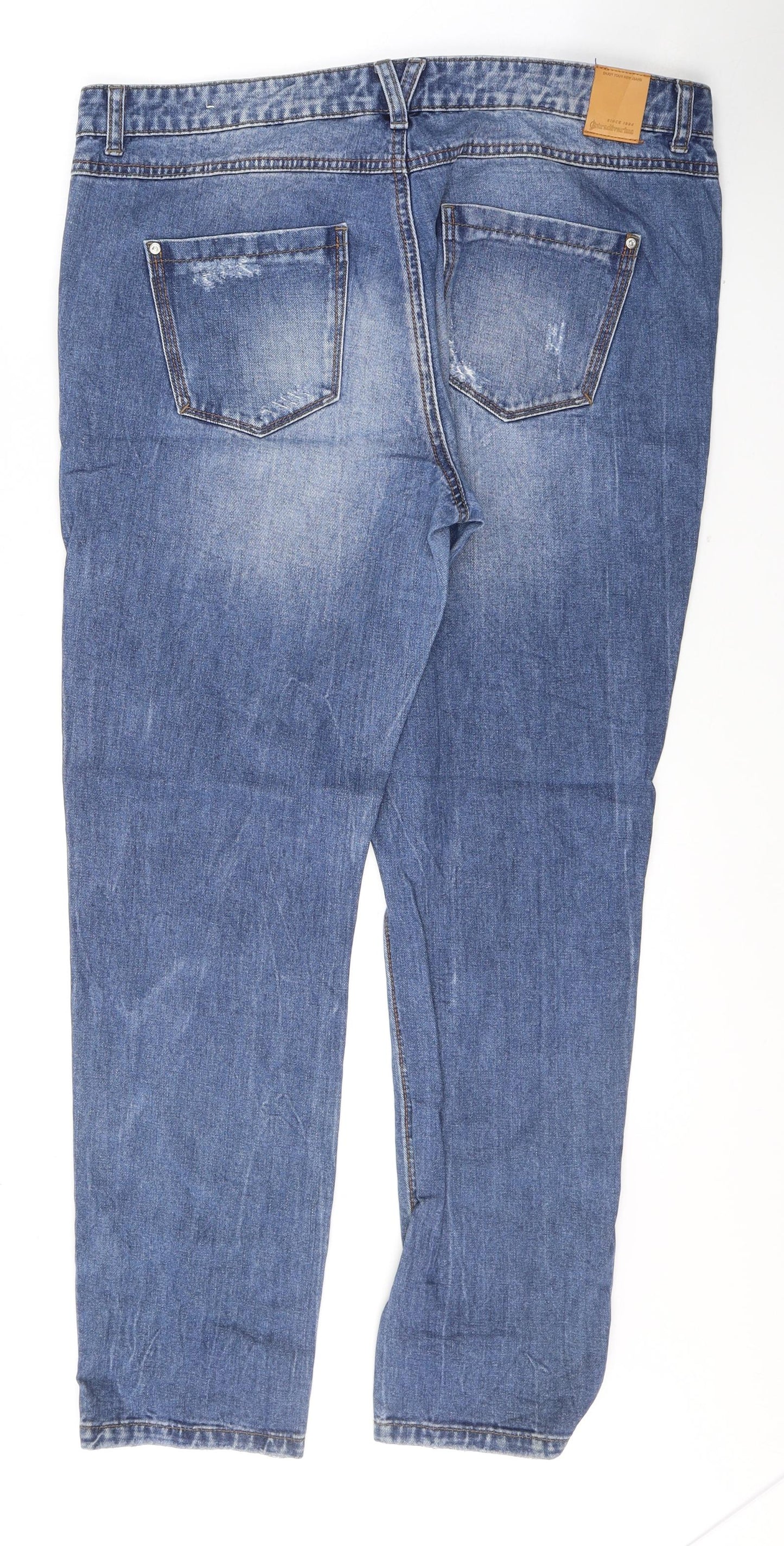 Stradivarius Mens Blue  Cotton Skinny Jeans Size 40 in L29 in Regular Button