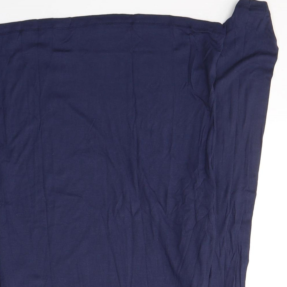 Carcos Womens Blue  Viscose Jersey T-Shirt Size XL Roll Neck