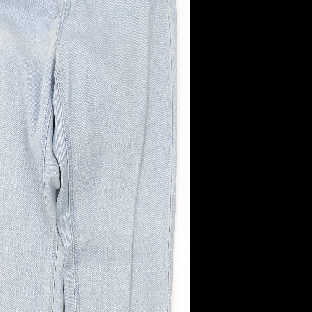 Missguided Womens Blue  Cotton Straight Jeans Size 10 L30 in Regular Button