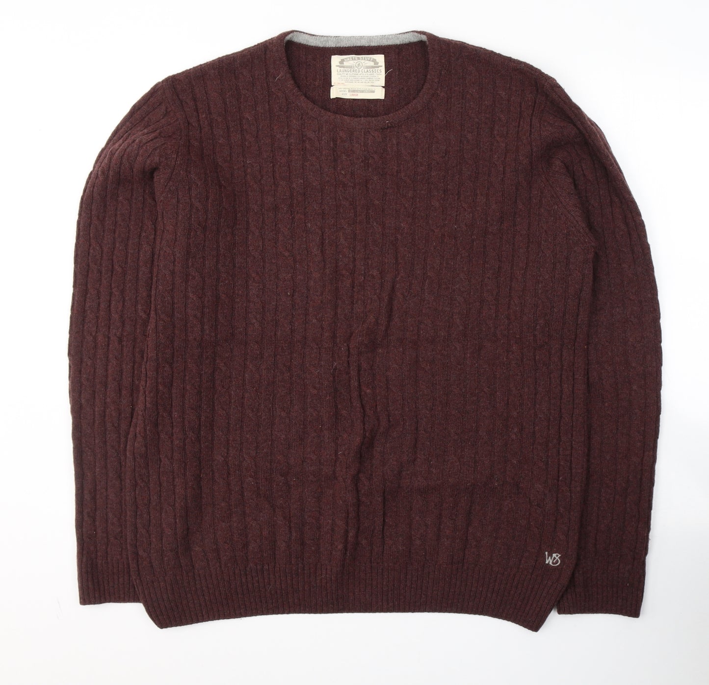 White Stuff Mens Red Round Neck  Wool Pullover Jumper Size L