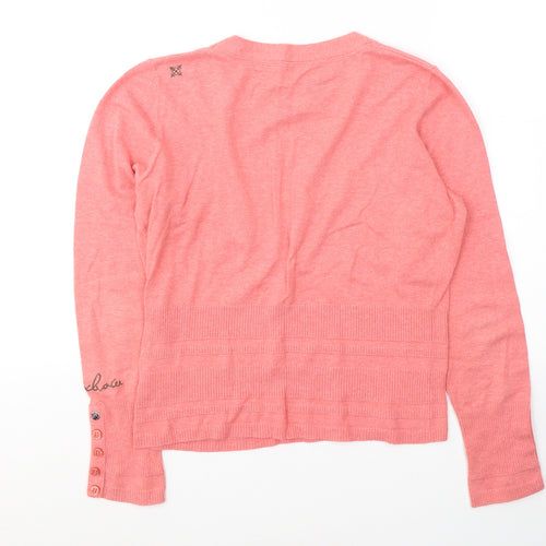 Oxbow Womens Pink  Cotton Jersey Blouse Size 4 V-Neck