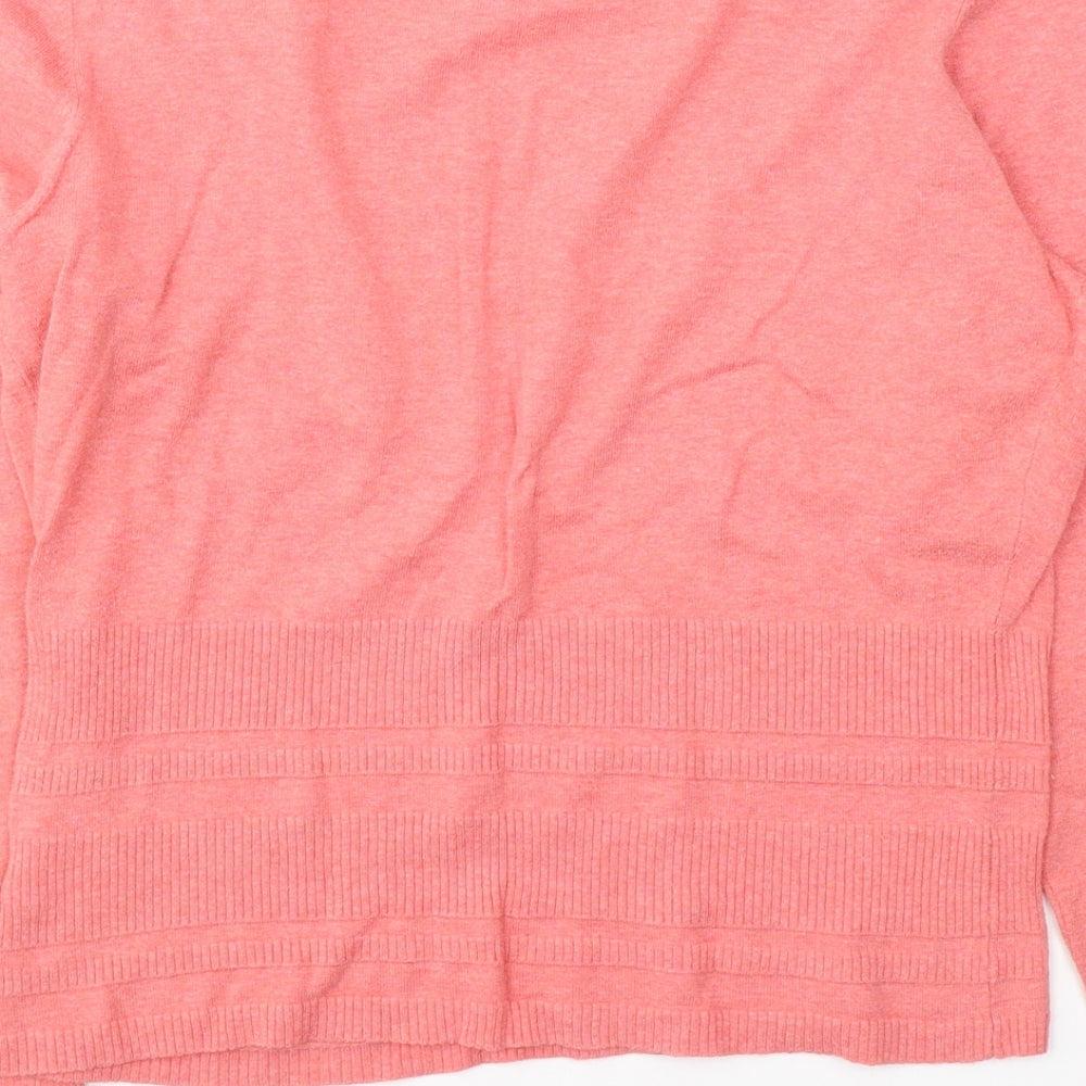 Oxbow Womens Pink  Cotton Jersey Blouse Size 4 V-Neck