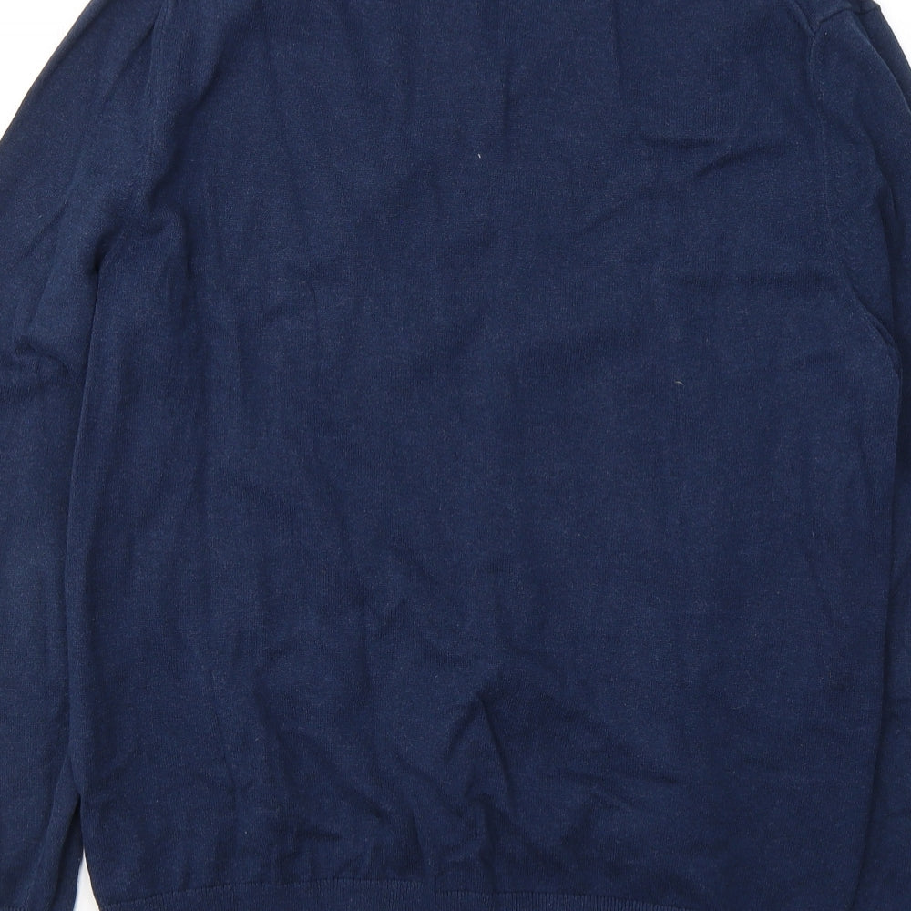 Gap Mens Blue V-Neck  Cotton Pullover Jumper Size XL
