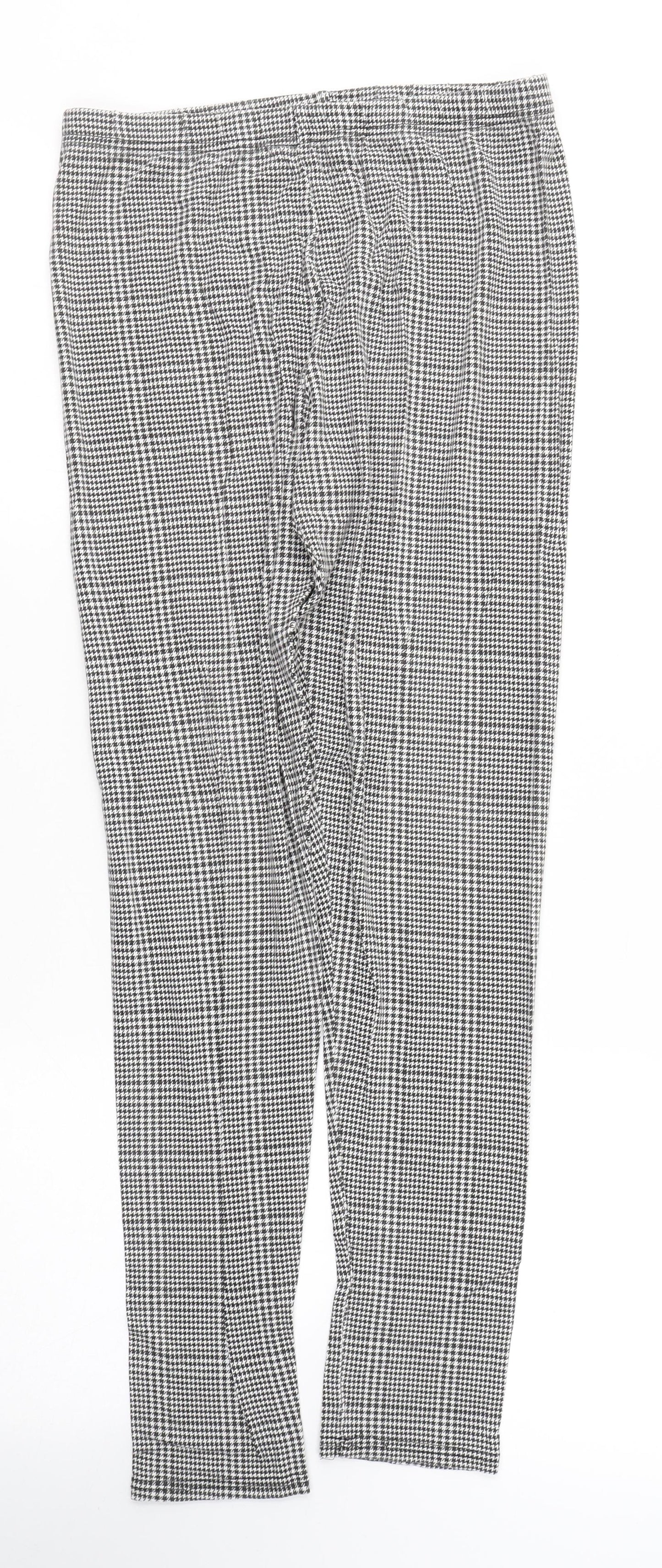 Innocent Womens Black Houndstooth Cotton Capri Leggings Size 12 L28 in