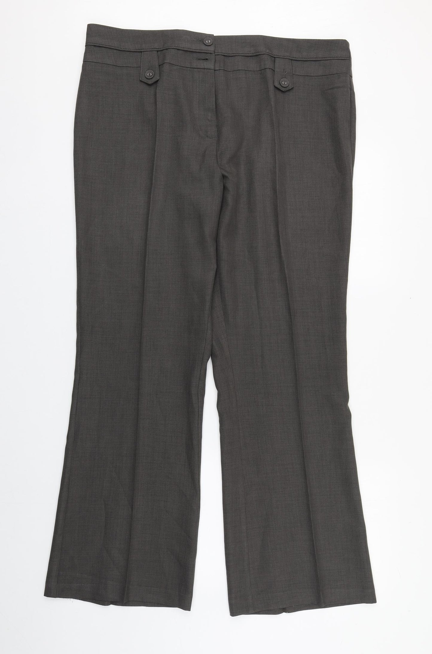 Papaya Womens Grey  Polyester Trousers  Size 18 L29 in Regular Zip