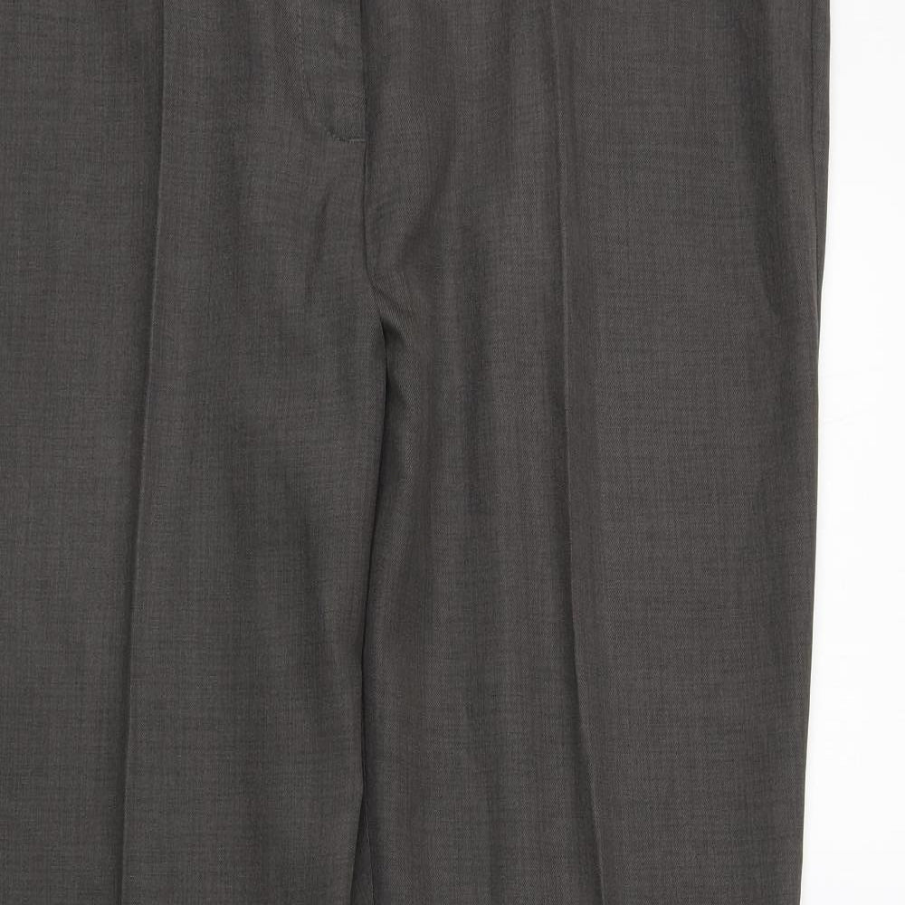 Papaya Womens Grey  Polyester Trousers  Size 18 L29 in Regular Zip