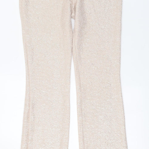 ASOS Womens Beige  Polyester Capri Leggings Size 8 L31 in   - Gold detail