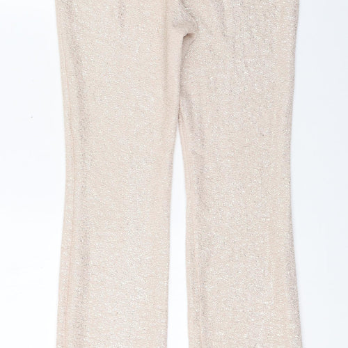 ASOS Womens Beige  Polyester Capri Leggings Size 8 L31 in   - Gold detail