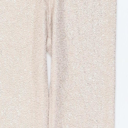 ASOS Womens Beige  Polyester Capri Leggings Size 8 L31 in   - Gold detail