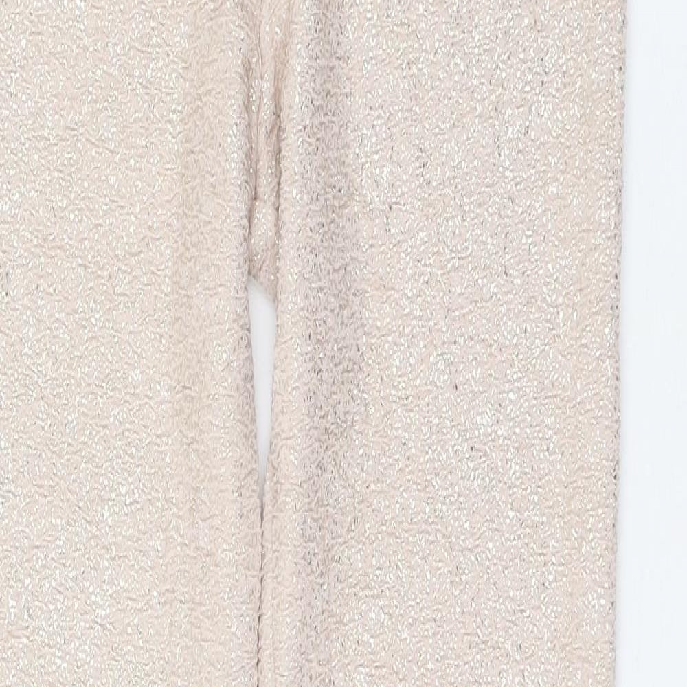 ASOS Womens Beige  Polyester Capri Leggings Size 8 L31 in   - Gold detail
