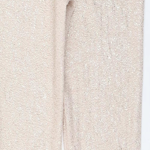 ASOS Womens Beige  Polyester Capri Leggings Size 8 L31 in   - Gold detail