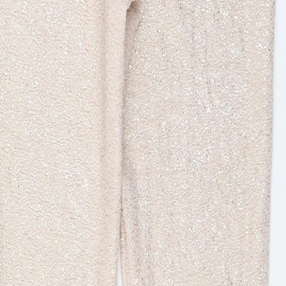 ASOS Womens Beige  Polyester Capri Leggings Size 8 L31 in   - Gold detail