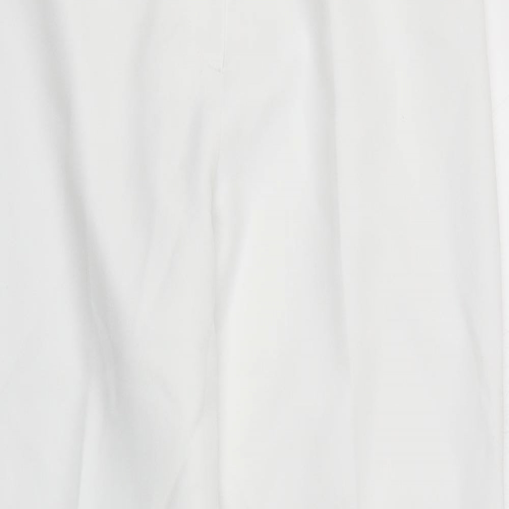 Dorothy Perkins Womens White  Polyester Trousers  Size 12 L28 in Regular Zip