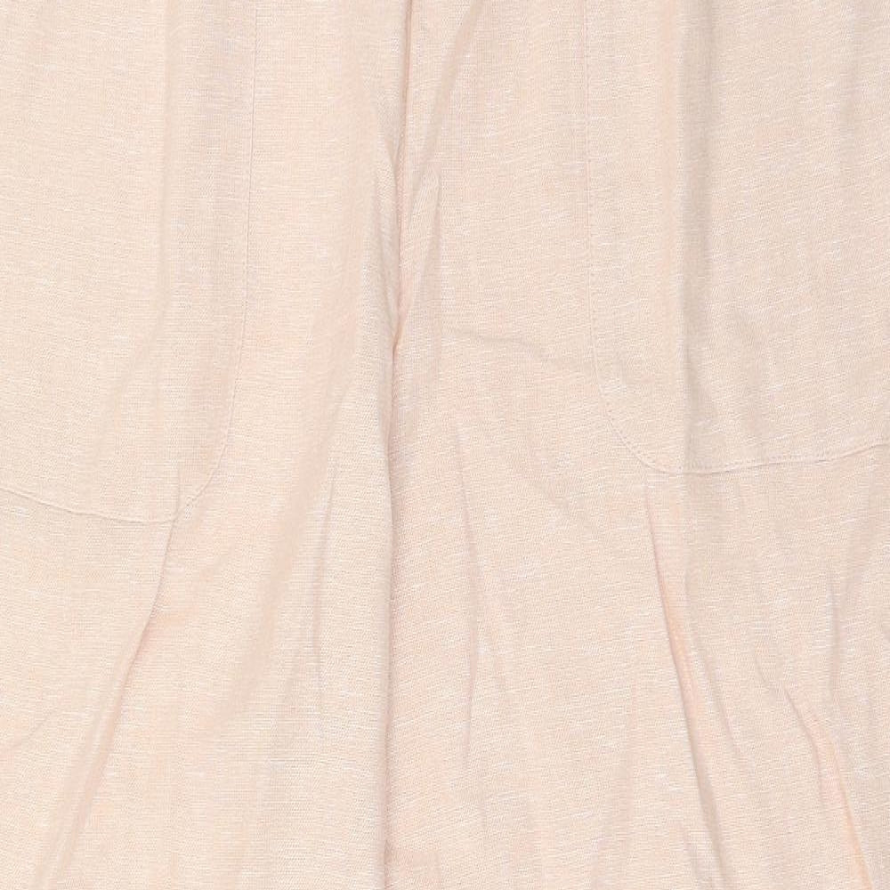 M&Co. Womens Pink  Linen Trousers  Size 14 L27 in Regular