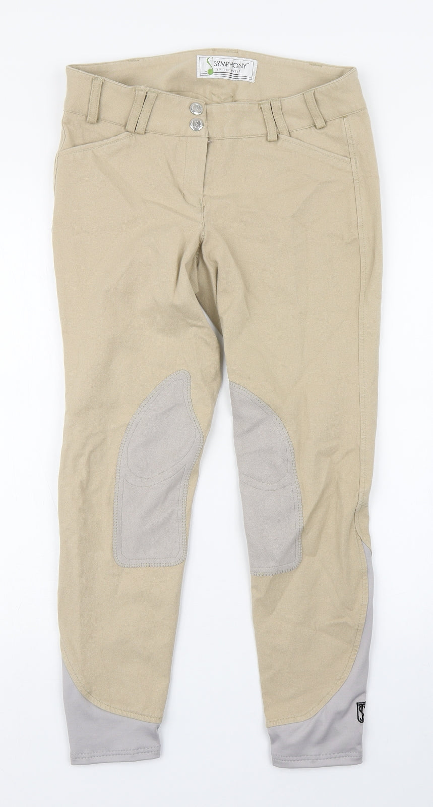 Tred Step Womens Beige  Cotton Jegging Trousers Size 28 in L28 in Regular Zip - Jodhpurs