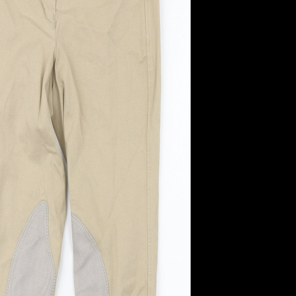 Tred Step Womens Beige  Cotton Jegging Trousers Size 28 in L28 in Regular Zip - Jodhpurs
