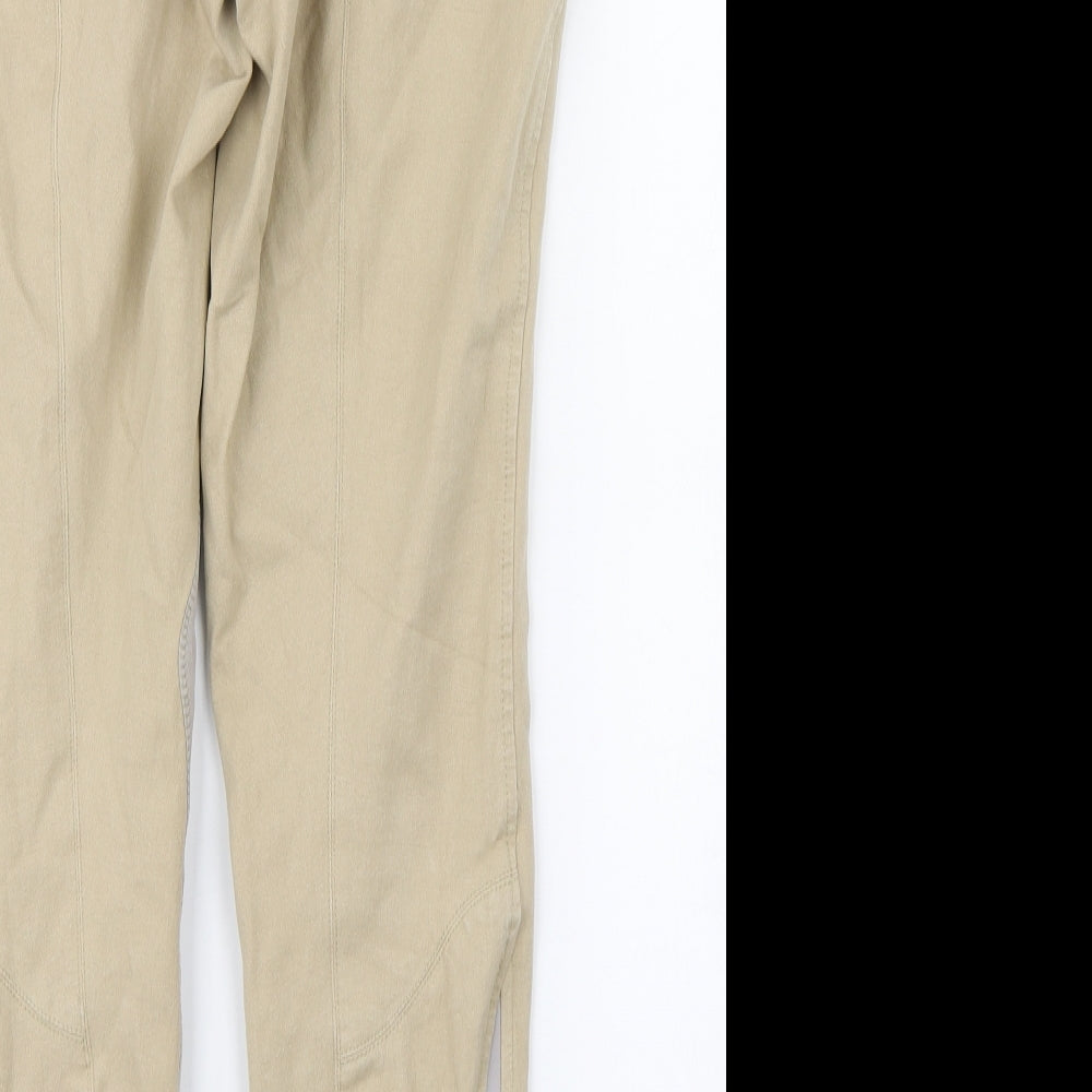 Tred Step Womens Beige  Cotton Jegging Trousers Size 28 in L28 in Regular Zip - Jodhpurs