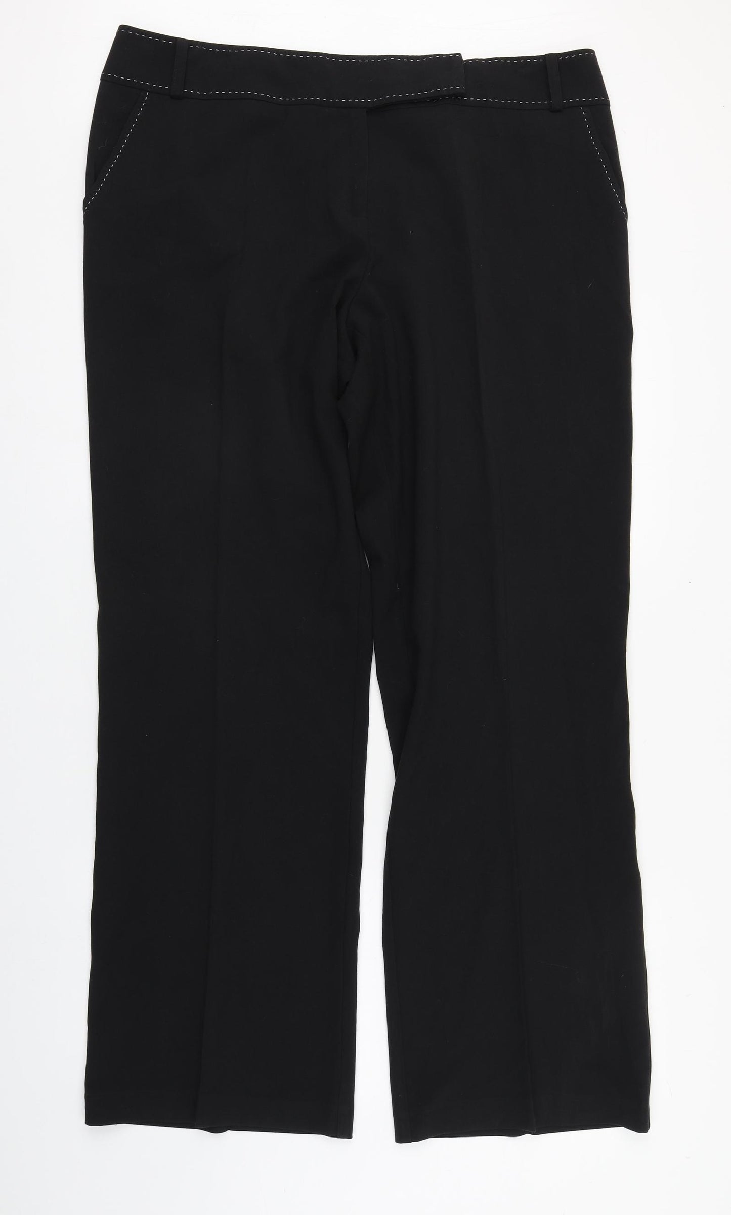 George Womens Black  Polyester Trousers  Size 18 L32 in Regular Zip