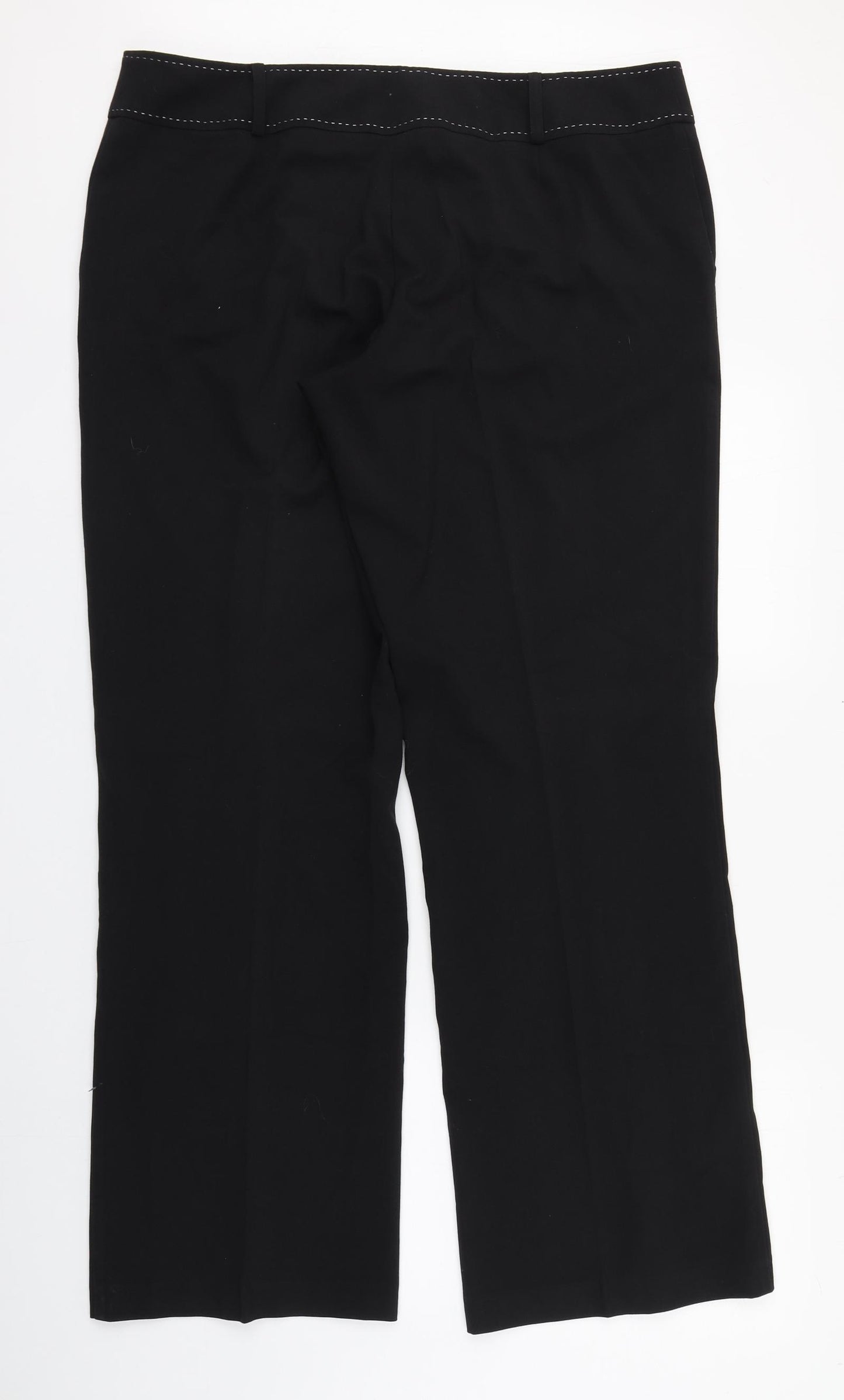 George Womens Black  Polyester Trousers  Size 18 L32 in Regular Zip