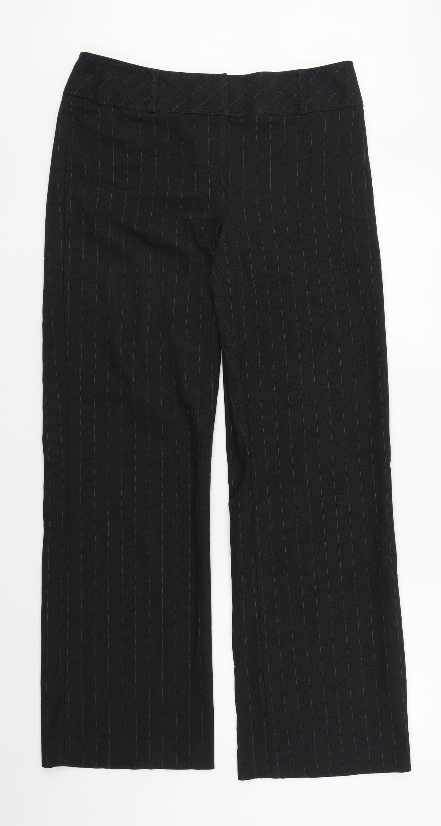 Autonomy Womens Black Striped Polyester Dress Pants Trousers Size 12 L30 in Regular Zip