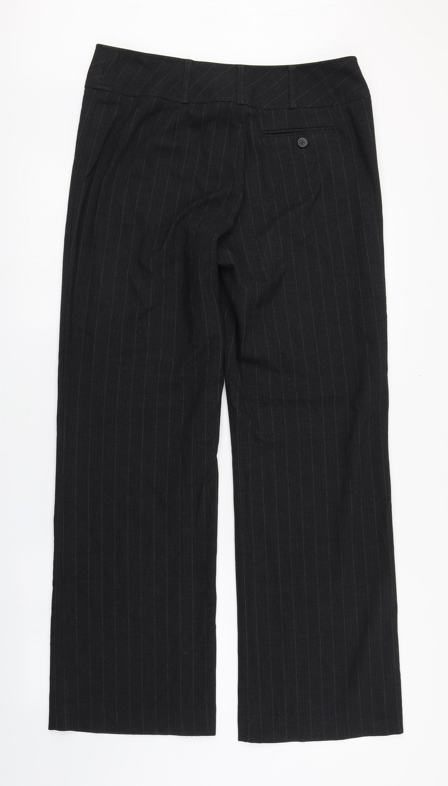 Autonomy Womens Black Striped Polyester Dress Pants Trousers Size 12 L30 in Regular Zip