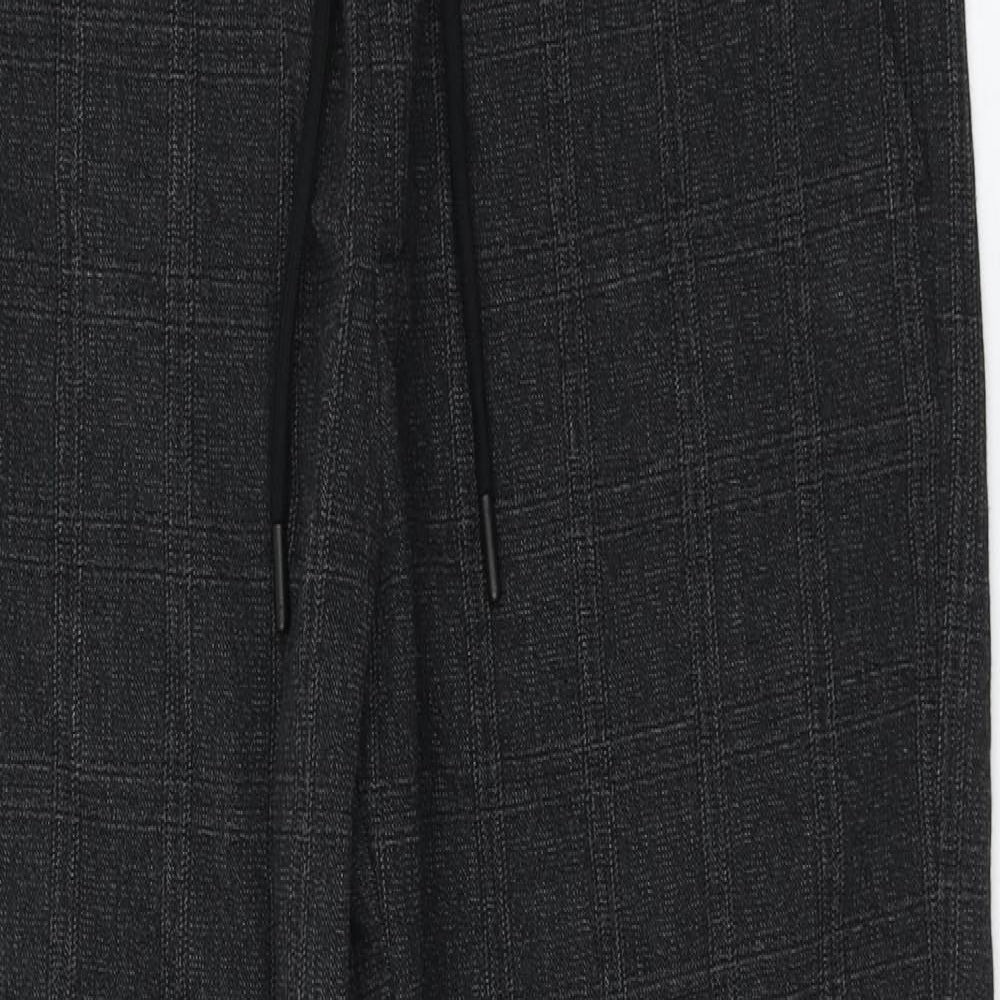 Zara Womens Grey Plaid Polyester Capri Trousers Size S L27 in Regular