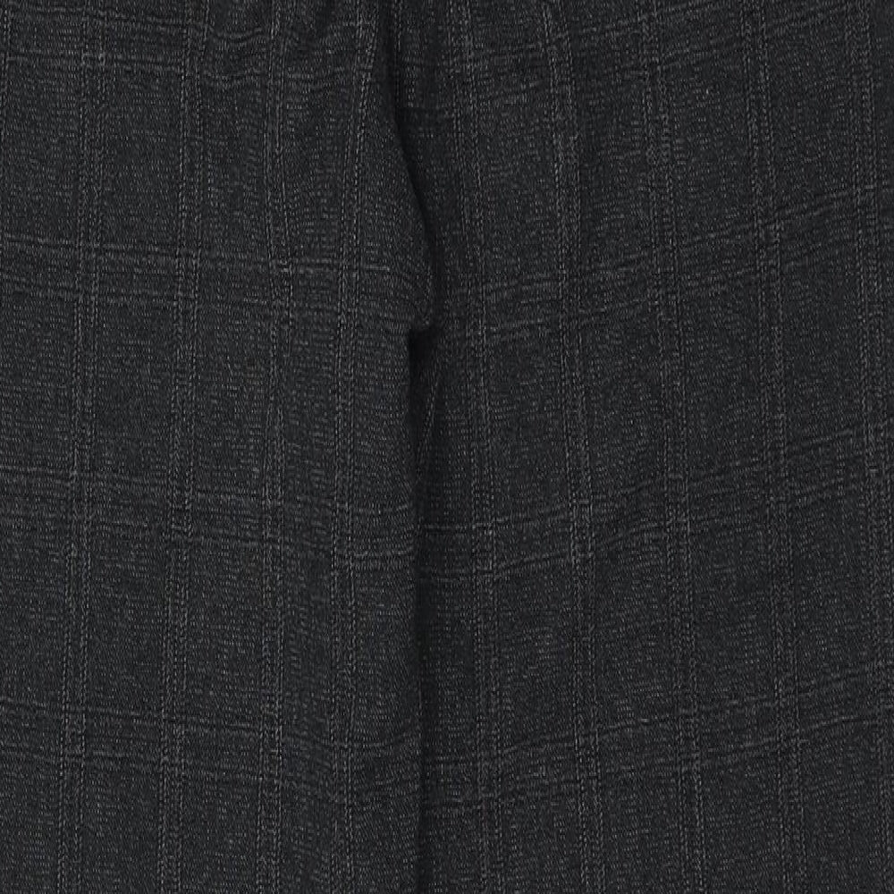 Zara Womens Grey Plaid Polyester Capri Trousers Size S L27 in Regular