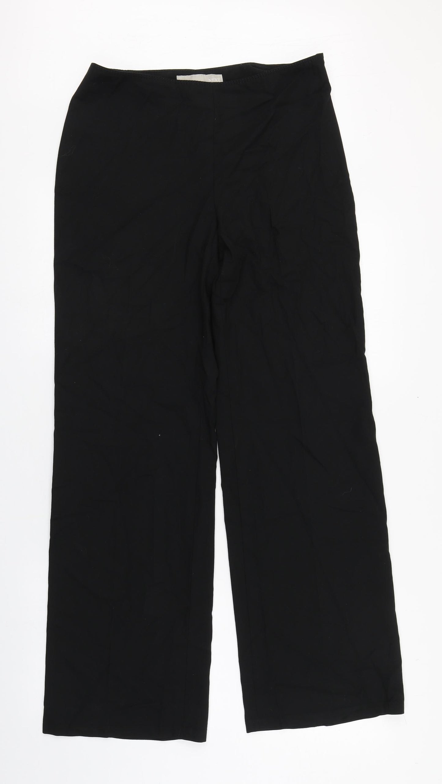 NEXT Womens Black  Polyester Trousers  Size 12 L29 in Regular Zip